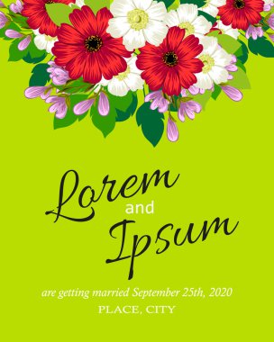 davetiyeli çiçek öğeleri