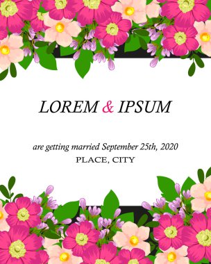 davetiyeli çiçek öğeleri