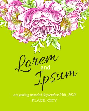 davetiyeli çiçek öğeleri