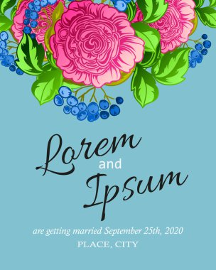 davetiyeli çiçek öğeleri