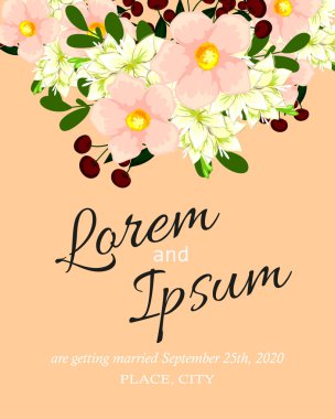 davetiyeli çiçek öğeleri