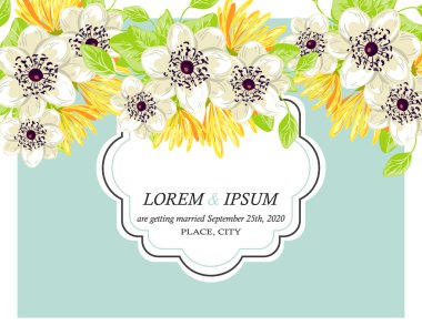 davetiyeli çiçek öğeleri