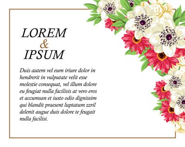 davetiyeli çiçek öğeleri