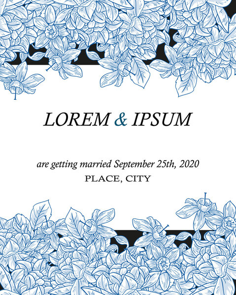 Invitation card with floral elements