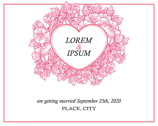 Invitation card with floral elements