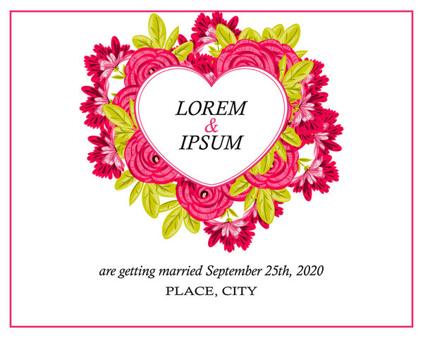 Invitation card with floral elements