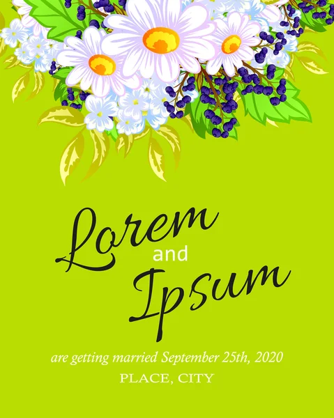 Invitation kort med blomster elementer – Stock-vektor