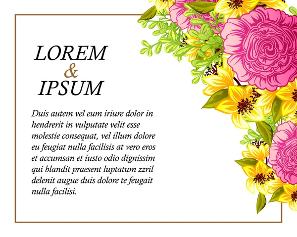 Invitation kort med blomster elementer – Stock-vektor