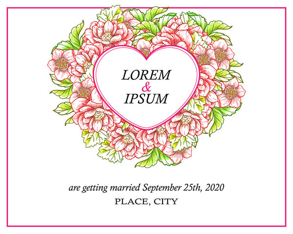 Invitation card with floral elements