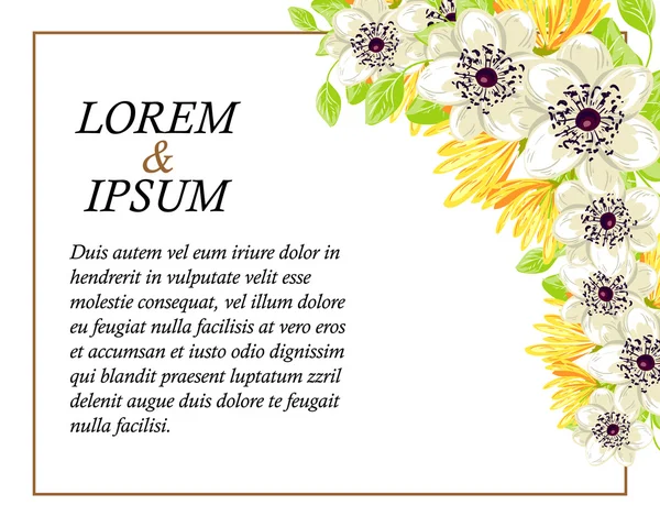 Invitation kort med blomster elementer – Stock-vektor