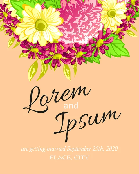 davetiyeli çiçek öğeleri