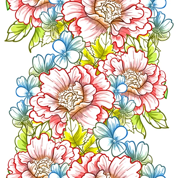 Bloemen naadloos patroon — Stockvector