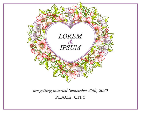 Invitation card with floral elements