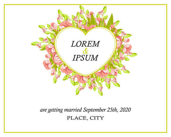 Invitation card with floral elements