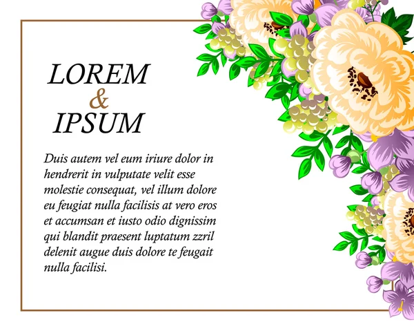 Invitation kort med blomster elementer – Stock-vektor