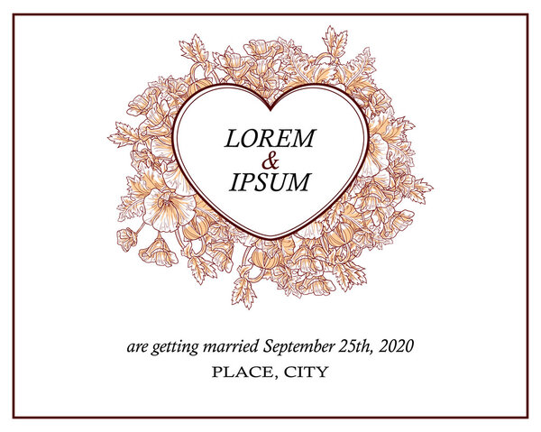 Invitation card with floral elements