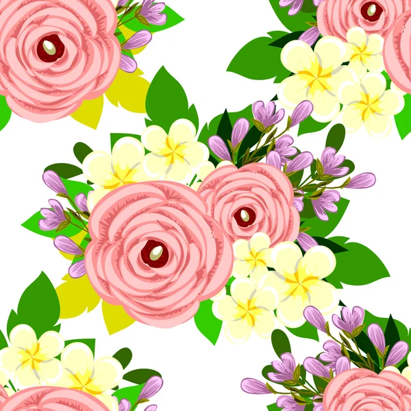 Bloemen naadloos patroon — Stockvector