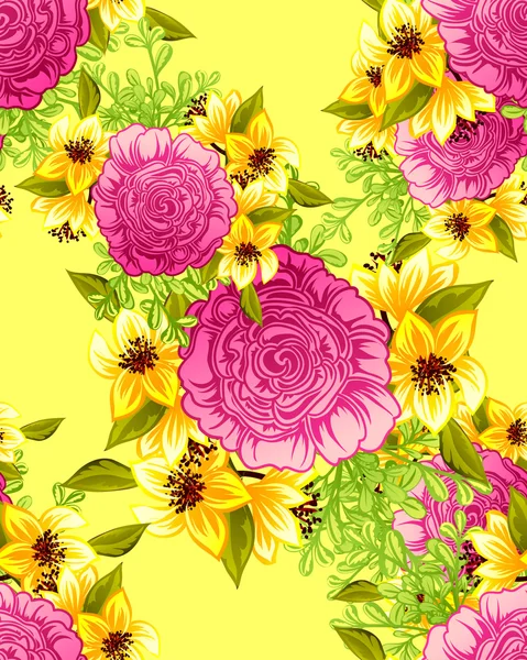 Motif floral sans couture — Image vectorielle