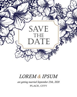 davetiyeli çiçek öğeleri