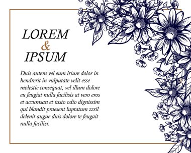 davetiyeli çiçek öğeleri