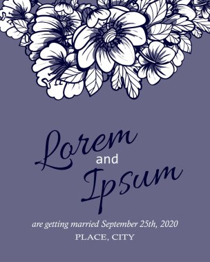 davetiyeli çiçek öğeleri