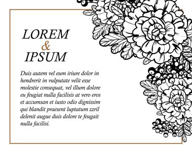 davetiyeli çiçek öğeleri