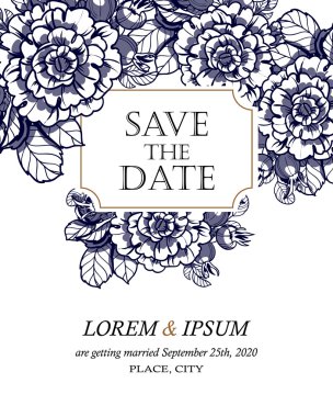 davetiyeli çiçek öğeleri