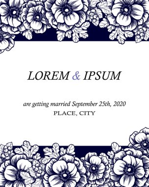 davetiyeli çiçek öğeleri