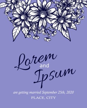 davetiyeli çiçek öğeleri