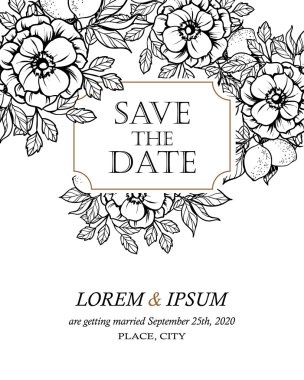 davetiyeli çiçek öğeleri