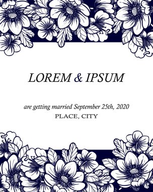 davetiyeli çiçek öğeleri