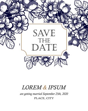 davetiyeli çiçek öğeleri