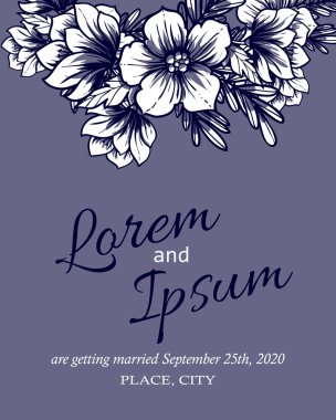 davetiyeli çiçek öğeleri