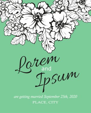 davetiyeli çiçek öğeleri