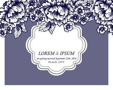 davetiyeli çiçek öğeleri