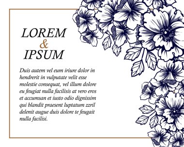 davetiyeli çiçek öğeleri