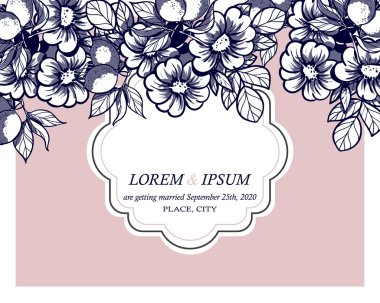 davetiyeli çiçek öğeleri