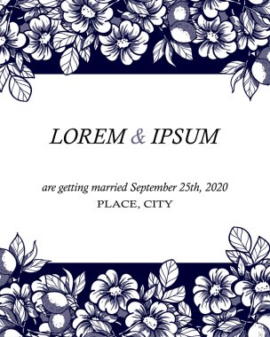 davetiyeli çiçek öğeleri