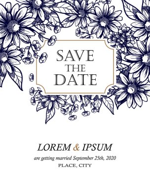 davetiyeli çiçek öğeleri