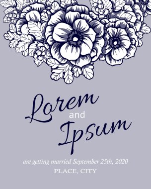 davetiyeli çiçek öğeleri