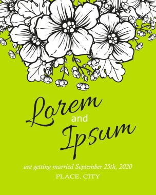 davetiyeli çiçek öğeleri