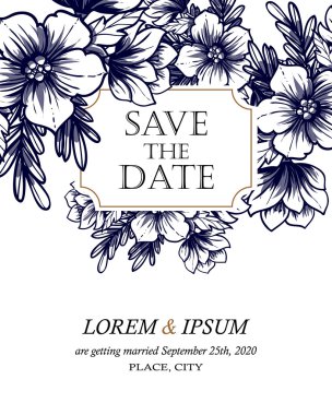 davetiyeli çiçek öğeleri