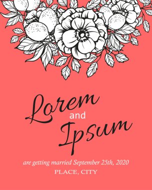 davetiyeli çiçek öğeleri