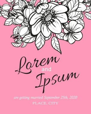 davetiyeli çiçek öğeleri