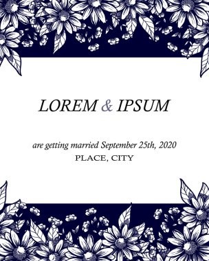 davetiyeli çiçek öğeleri