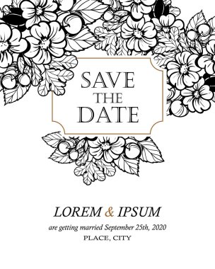 davetiyeli çiçek öğeleri