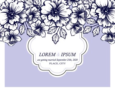 davetiyeli çiçek öğeleri