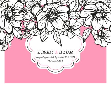 davetiyeli çiçek öğeleri