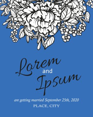 davetiyeli çiçek öğeleri