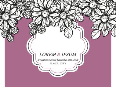 davetiyeli çiçek öğeleri